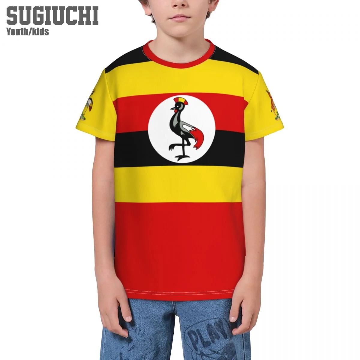 Custom Name Number Uganda Flag Emblem 3D T-shirts For Kids Youth Boy/Girl Tees jersey Soccer Football Fans Gift T shirt