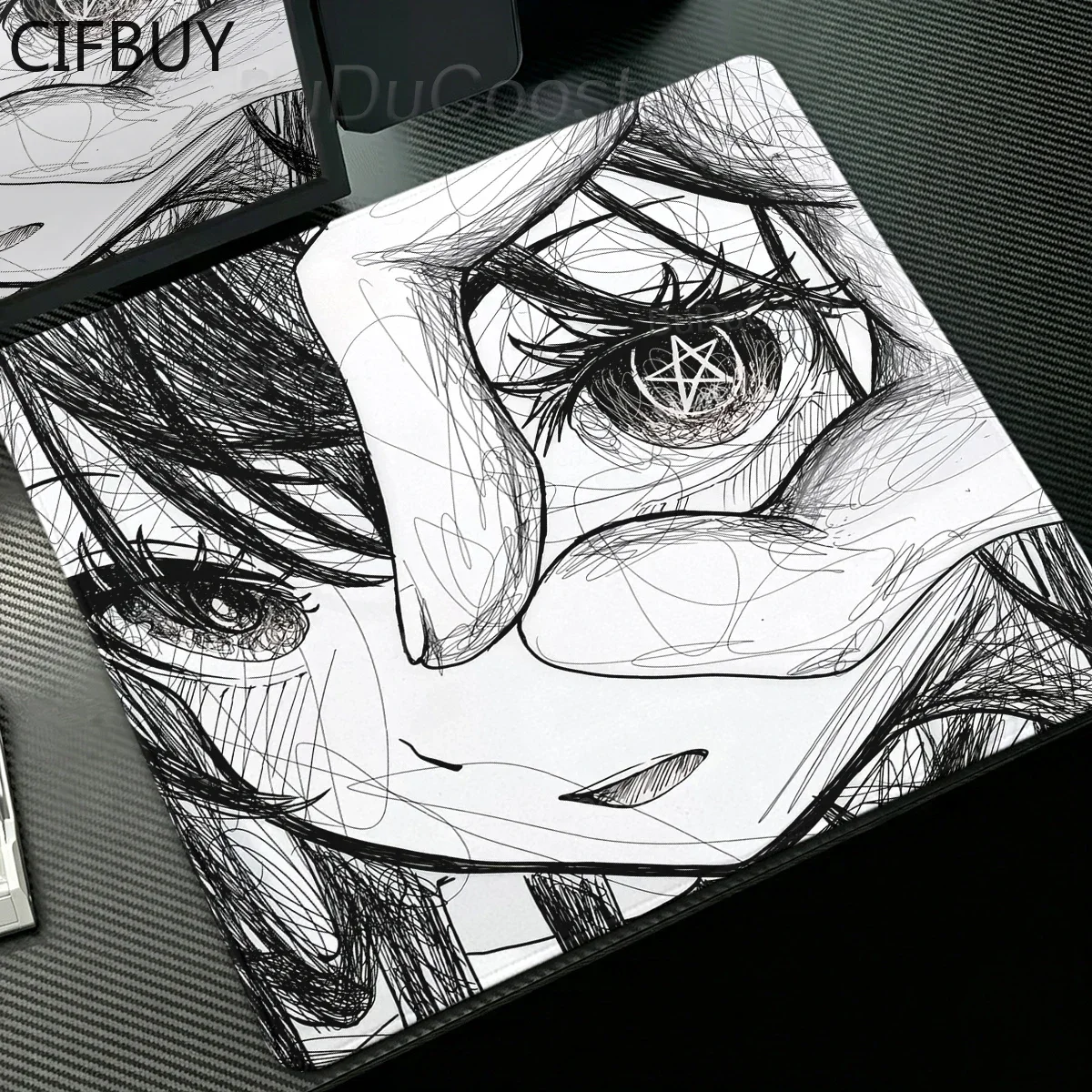 Anime Girl Aesthetics Mouse Pad Speed Gaming Keyboard Desk Mat PC Accessories Office Rubber Black Mousepad Desks Decort Playpad