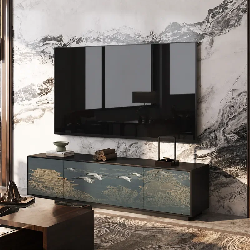 Wall Mounted TV Cabinet Solid Wood Floor Storage Unit for Living Room Bedroom No Assembly Required Modern Home Furniture
