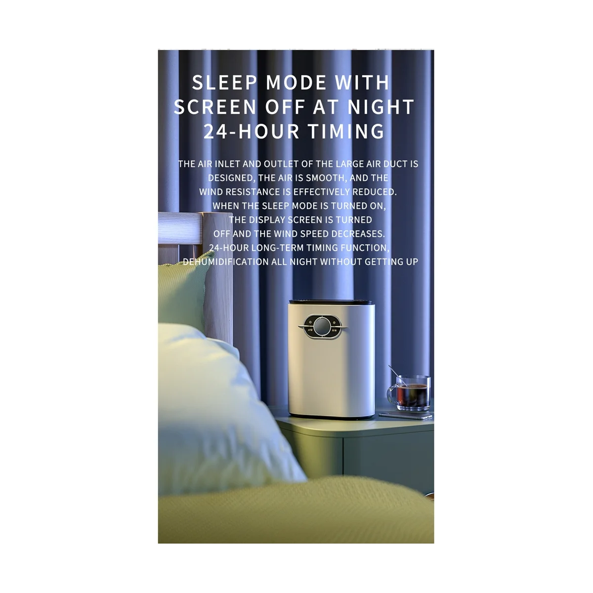 1200ML Dehumidifier Moisture Absorbers Air Dryer Quiet Air Dehumidifier Basement Bedroom Bathroom EU Plug