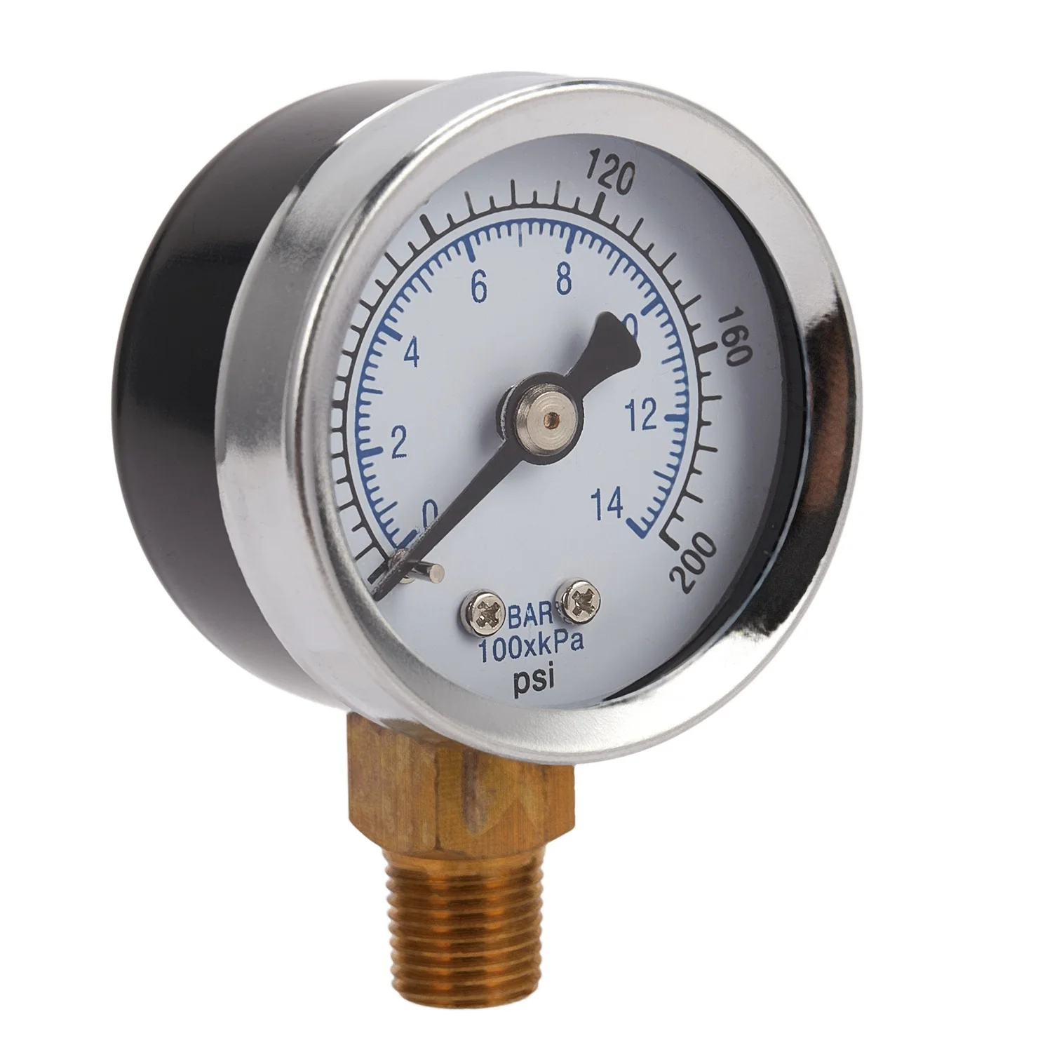 Ts-40-14 Bar 0-200 Psi 0-14 Bar Pressure Gauge 1/8 Male Npt Pressure Gauge Air Compressor Hydraulic Vacuum Gauge Manometer