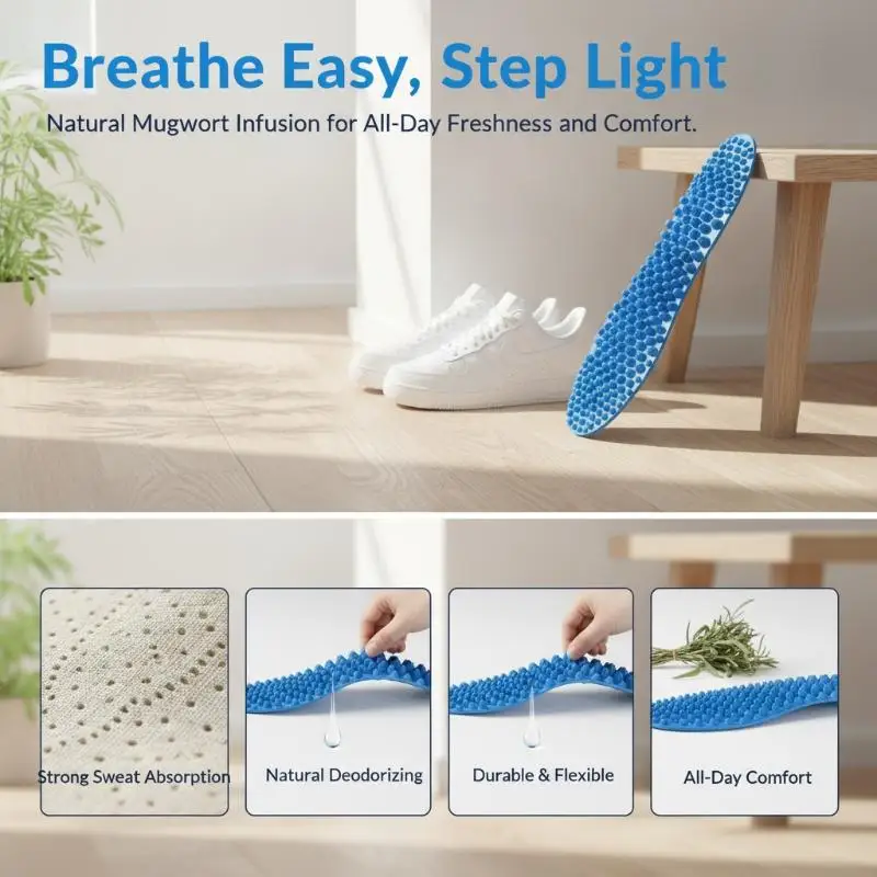 1 Pair Full Palm Acupoint Massage Men's And Women's Foot Health Relieve Foot Fatigue Soft Sports Shoes Sole 5D Massage Insole