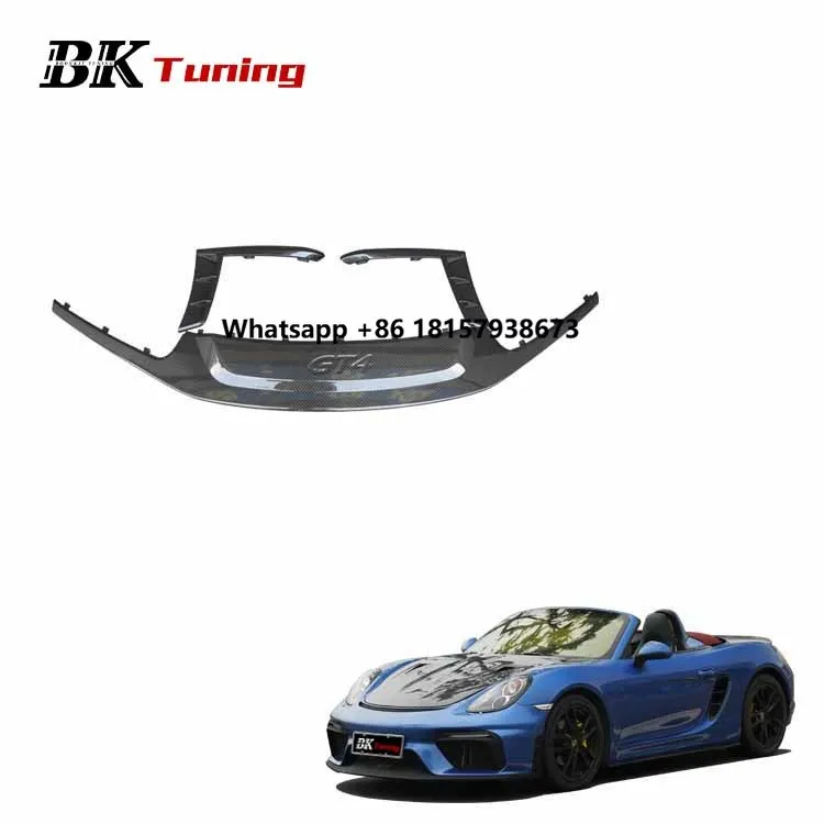 

BK Tuning 718 Cayman Boxster Upgrade GT4 Style Front Bumper Lip Dry Carbon Front Splitter Apron for Porsche 981 982 Front Lip