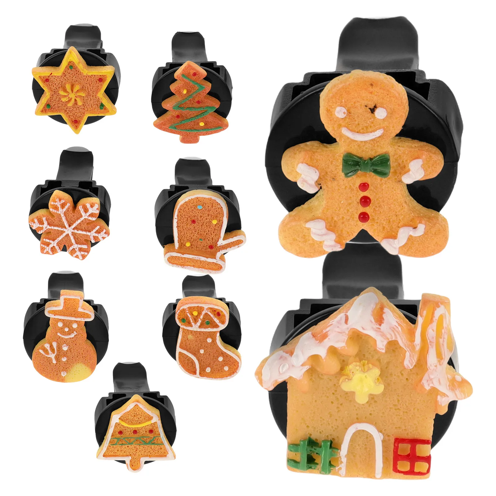 

9pcs Car Perfume Clips Air Vent Decorations Christmas Winter Resin Holiday Interior Fragrance Diffusers Snowflake Santa Soft