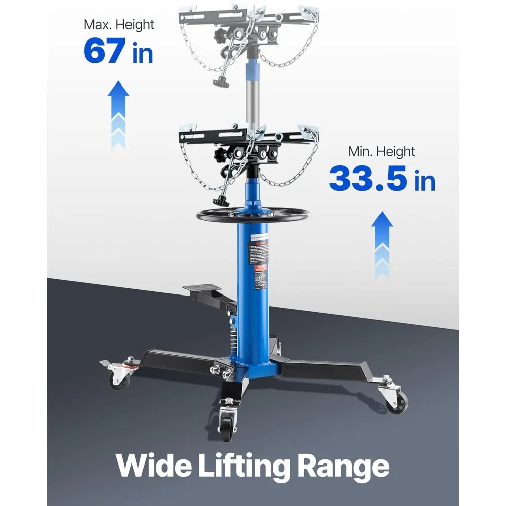 مقبس نقل تلسكوبي هيدروليكي بسعة 33-67 سم بقدرة 1100 رطل مع حامل على مرحلتين لـ 1/2 طن