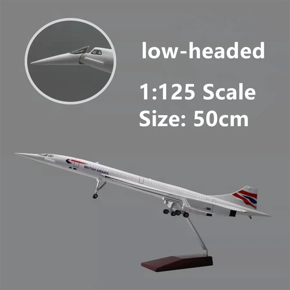 50CM 1:125 Scale Plane Concorde Air France British Air Force One Model Airplane Toy Resin Airframe Aircraft Gift Display