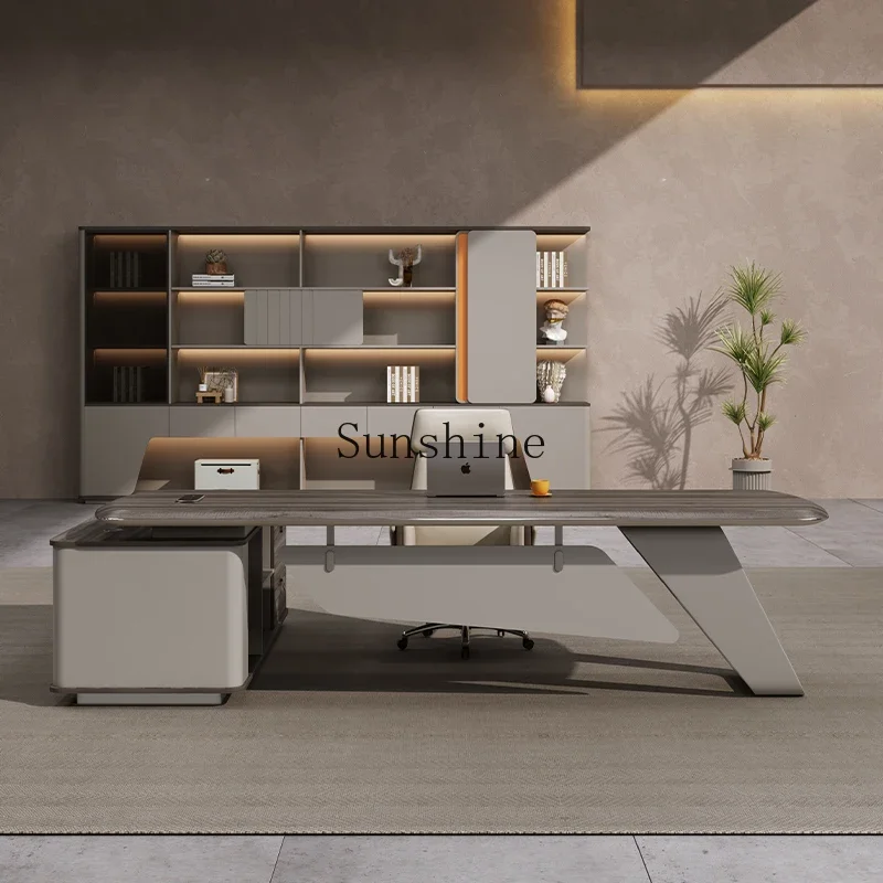 Simple and modern high-end leadership office, large class desk, computer desk, desk