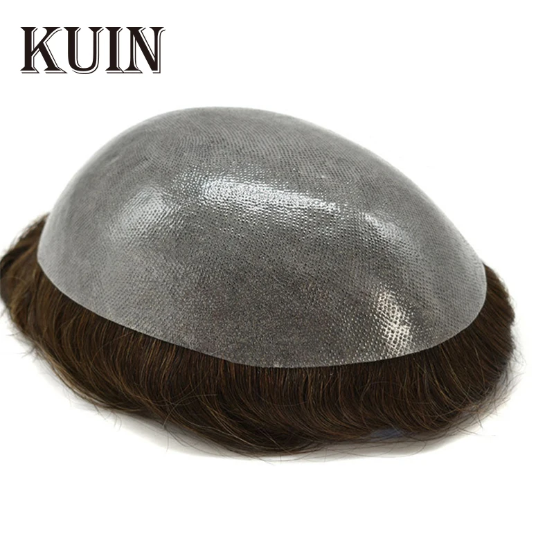 

Men's Capillary Prosthesis V-loop Men Toupee 100% Human Hair Systems 0.1mm Transparent Skin Wig Man Free Shipping