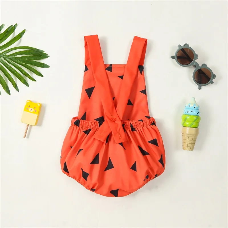 Adorable Toddler Unisex Rompers with Cute Animal Print Sleeveless Straps and Backless Design - Stylish Summer Baby Bodysuits