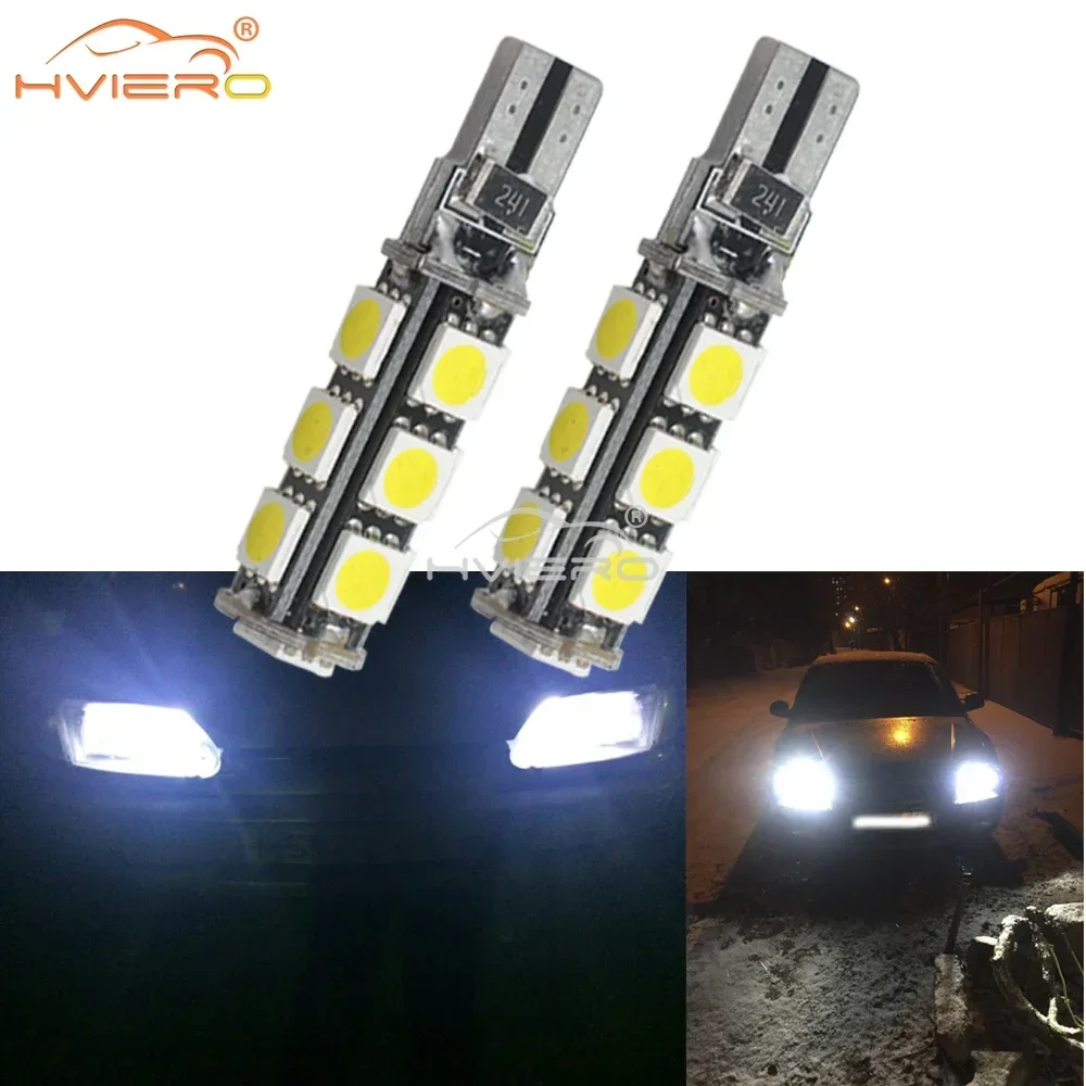 2 uds T10 194 W5W 5050 13smd bombillas LED blancas para estacionamiento luces de matrícula de maletero lámpara de señal de giro trasera DC 12V faro