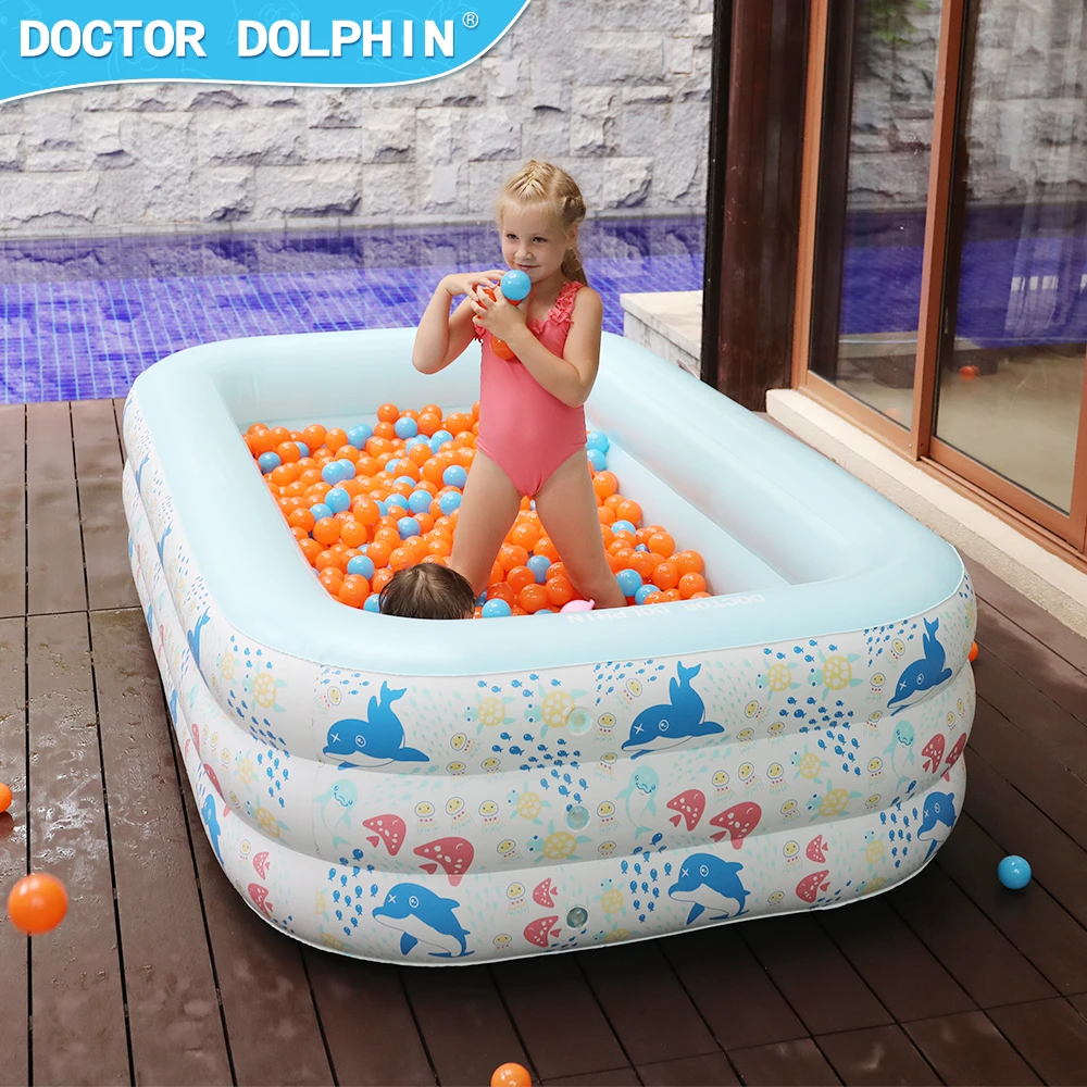 Doctor Dolphin Water Special Three Layer Design White Back Garden Outdoor Inflatable Pool Children's Swimming Pool