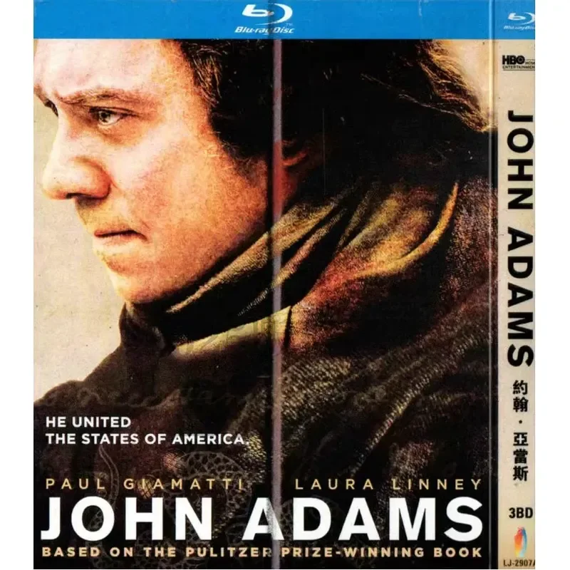 Série télévisée d'histoire américaine sur John Adams, biographie, haute définition, BD Blu-ray, 3 disques