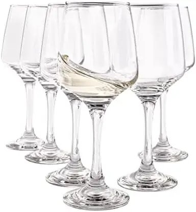 

Wine Glasses, 9.5 Ounce White Red Wine Glasses Set of 6, Lead-Free Premium Crystal Clear Glass, Elegant Style Long Stem