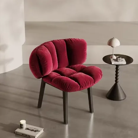 Restaurant Chairs French Vintage High Back Dining Chair Luxury Floral Armchair in Designer Velvet for Bedroom or Restaurant/Cafe