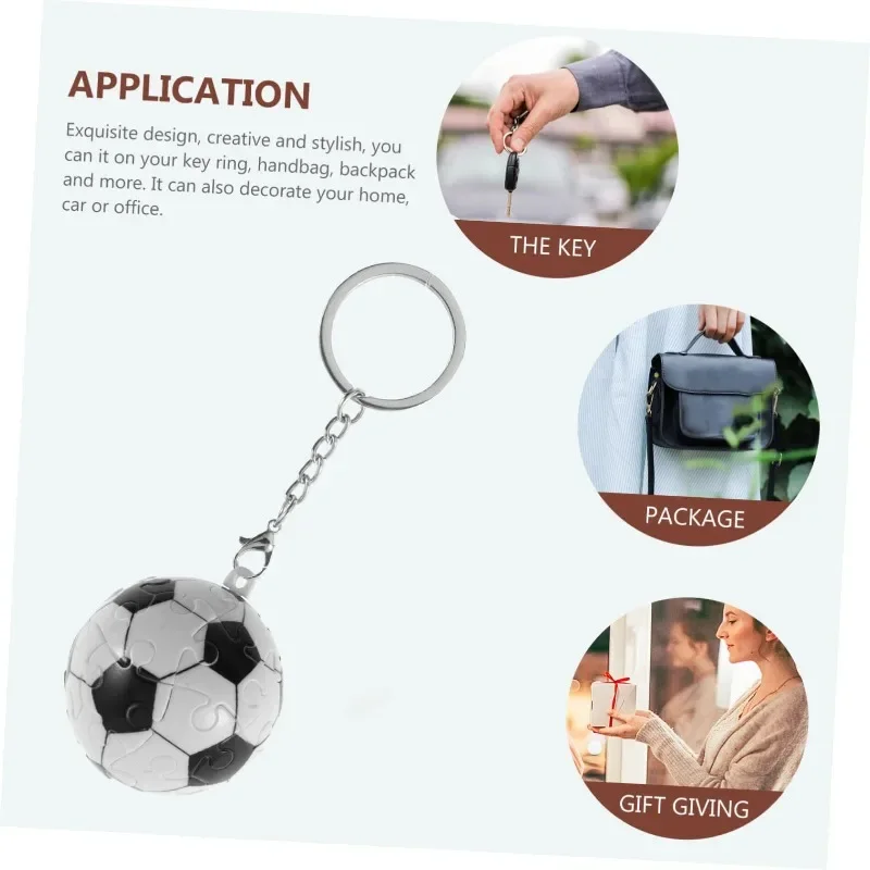 1Pcs Football Keychain Souvenir Keychain Backpack Pendant Mobile Phone Accessories 3D Puzzle Assembled Soccer Keychain Pendant