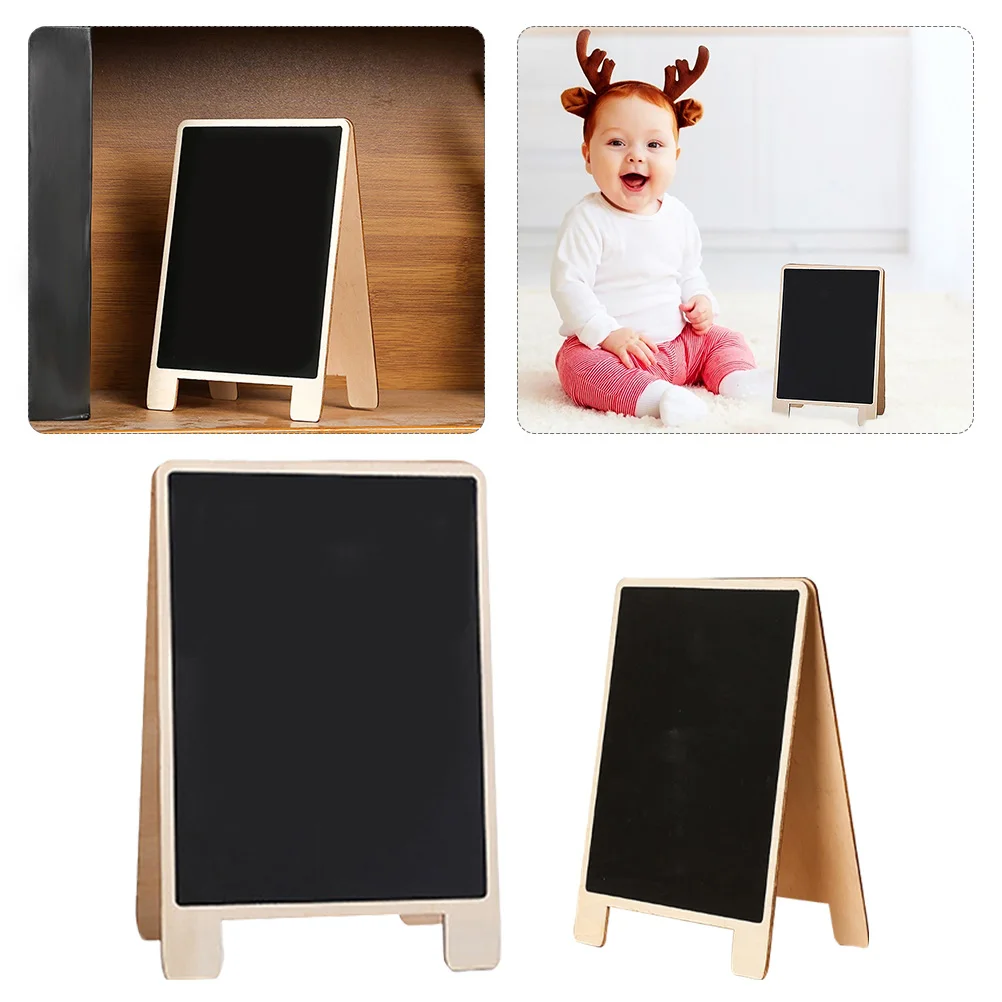 

2Pcs Small Blackboard Home Supplies Memo St Chalkboard Decor Double Side Note Writing Wood Kids Room Bedroom Office