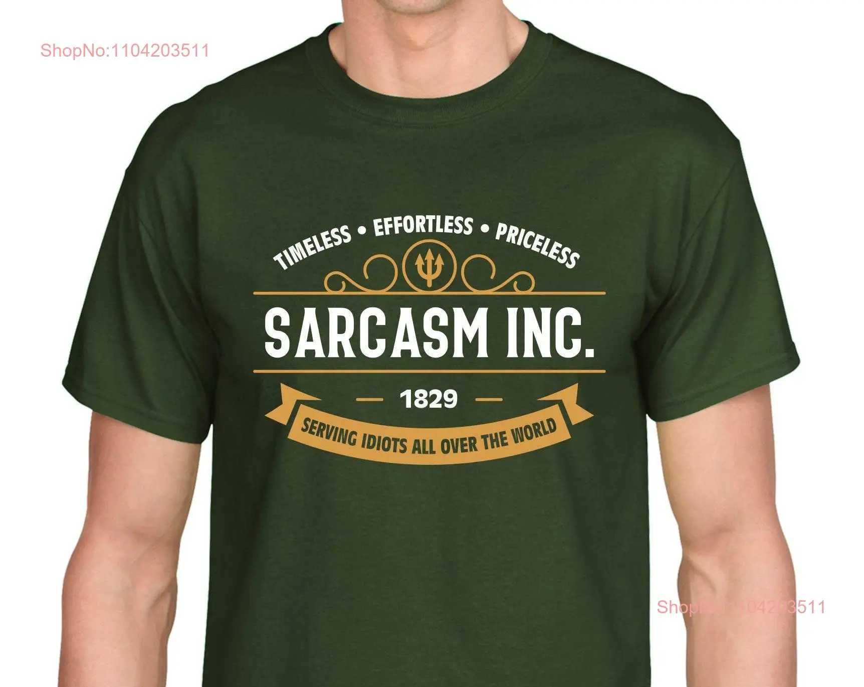 SARCASM INC Irony Evil Devilish Saying Silly Funny Comedy Mockery Malice Fun Trend Humor Party T Shirt