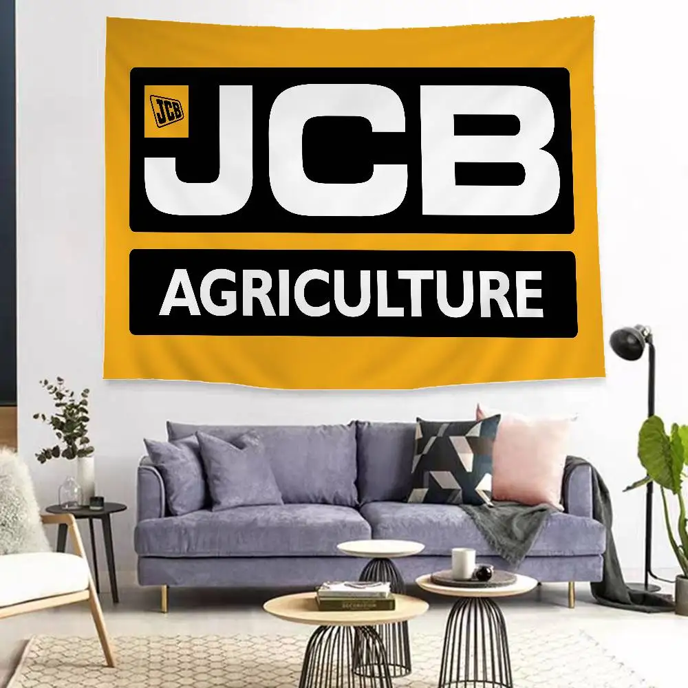 Excavator J-JCB logo Colorful Tapestry Wall Hanging Bohemian Wall Tapestries Mandala Wall Hanging Sheets