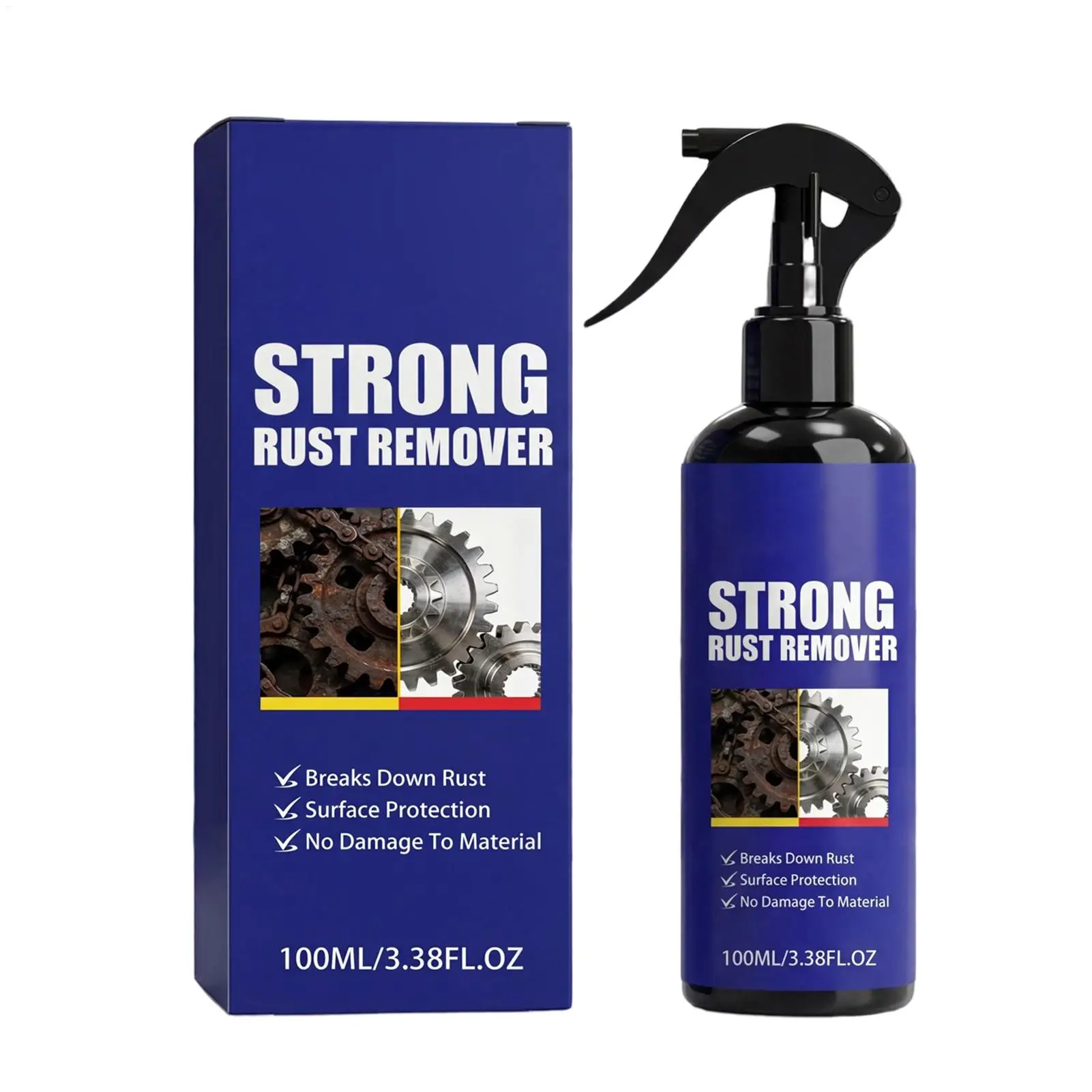 Rust Remover Spray for Metal 100ml Metal Cleaner Spray Rust Dissolver for Kitchen Garage Workshop Outdoor Equipment Home