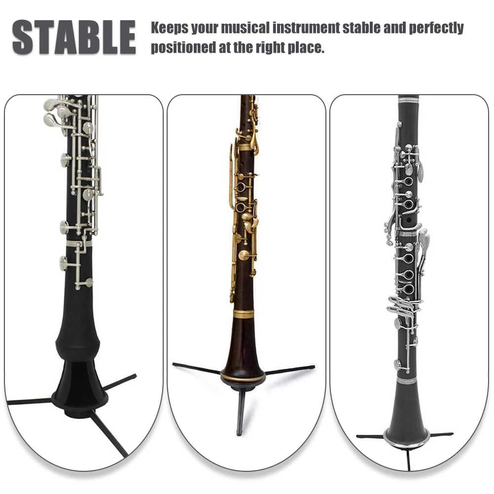 

Braces Clarinet Stand Folding Oboe Bracket Instrument Stands Foldable Holder Black Tripod Accessories