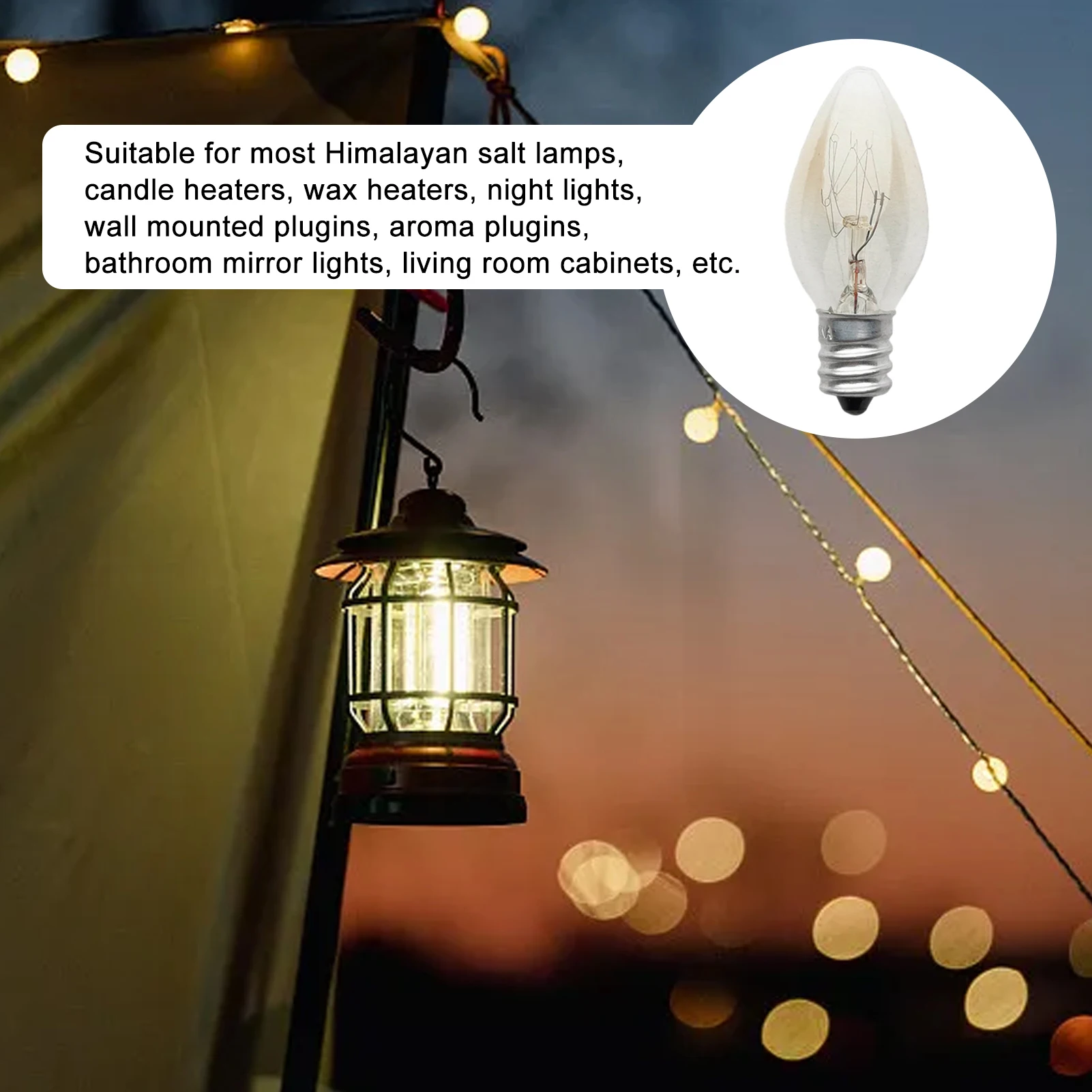 

LED Bulb E12 220V 10W Design Energy Saving Candle Transparent Warm White Filament Light C7 Incandescent Tungsten Night Lamp