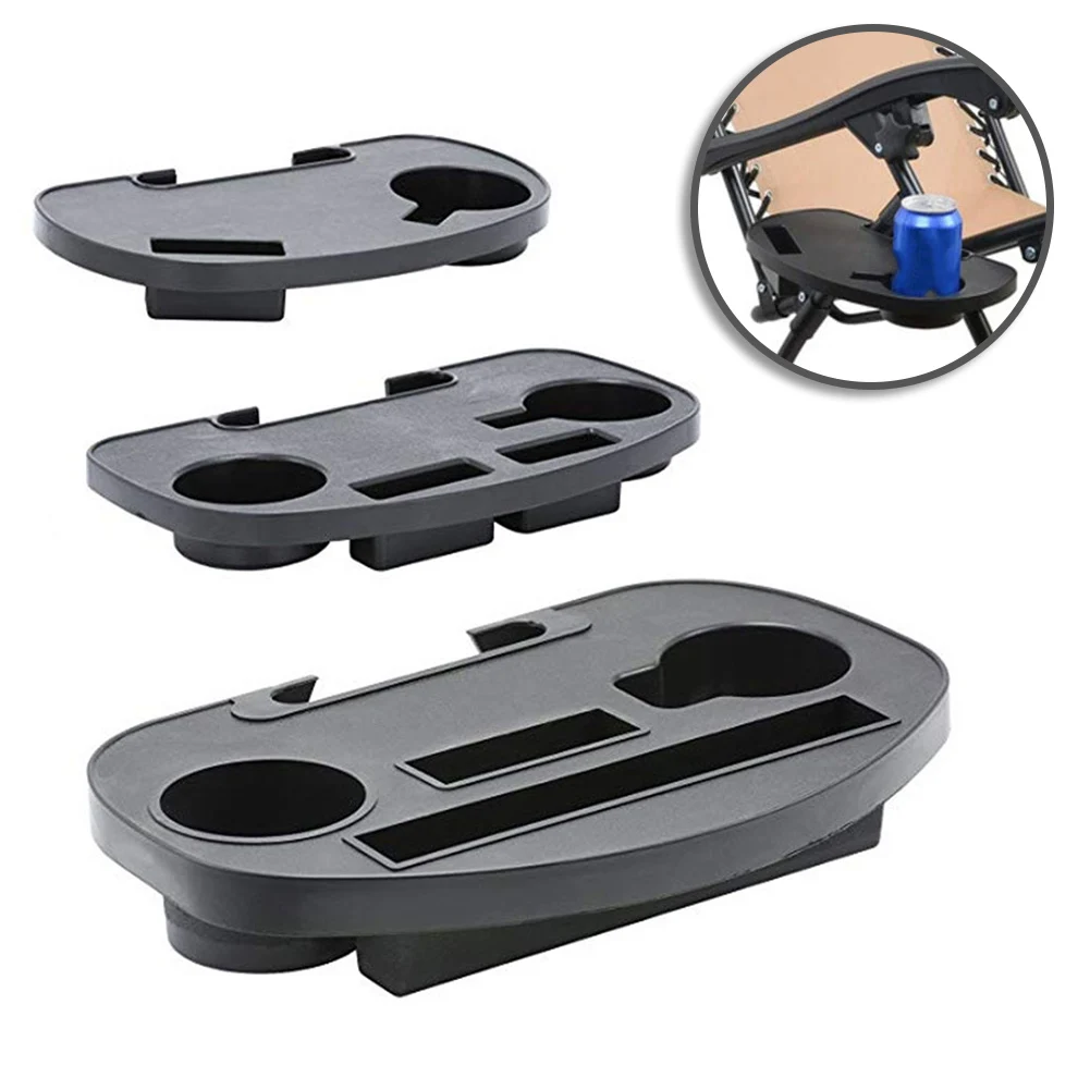 Folding Camping Chair Armrest Cup Holder With Phone Slot Clip On Side Table For Drinks Snacks Portable Storage Tray For Outdoor