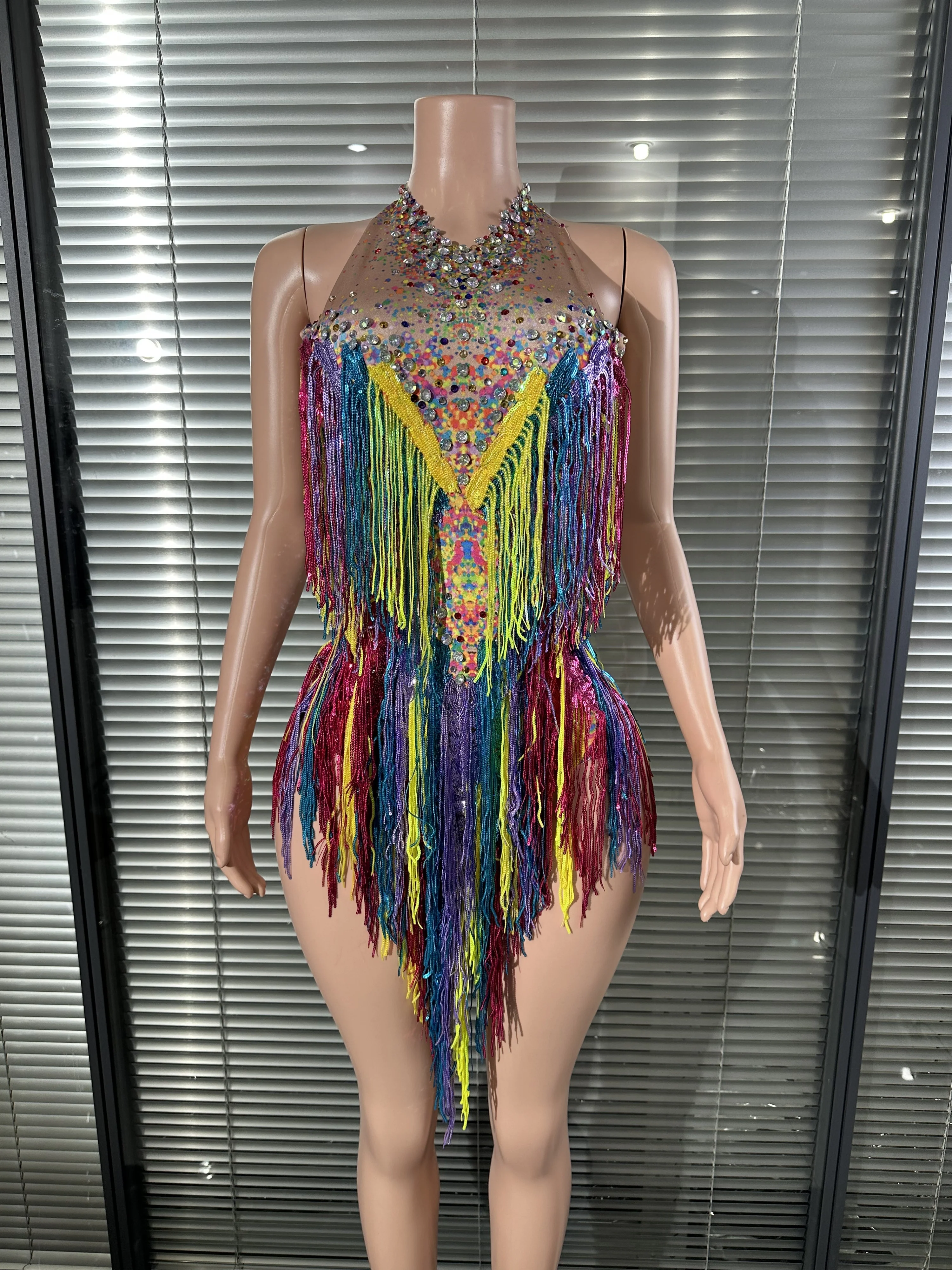 

Блестящий цветной боди с пайетками и стразами, 2026, для женщин, для вечеринок, дней рождения, ночных клубов, баров, для танцоров, команд, сценических выступлений