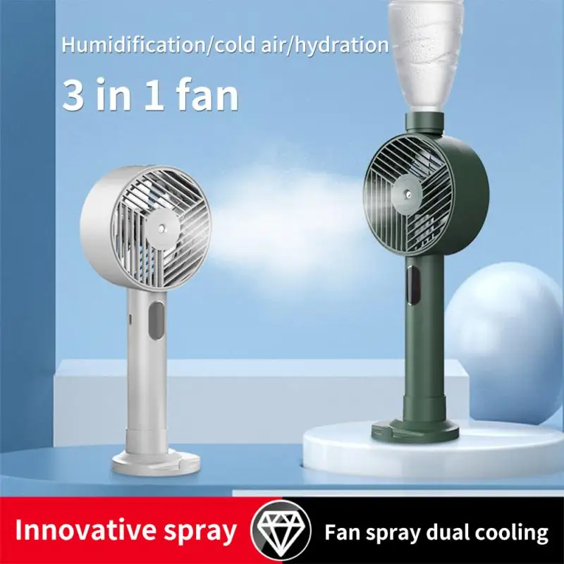 

The New USB Handheld Humidification Cooling Fan Connected With The Mouth Of Mineral Water Bottle Typ C Charging Interface Summer