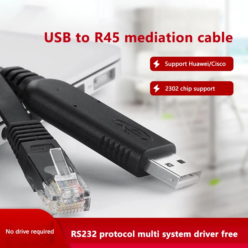 1.5m 1.8m USB To RJ45 คอนโซลสาย RS232 Serial Adapter สําหรับแล็ปท็อปคอมพิวเตอร์ Cisco Router USB RJ 45 8P8C Converter คอนโซลสาย