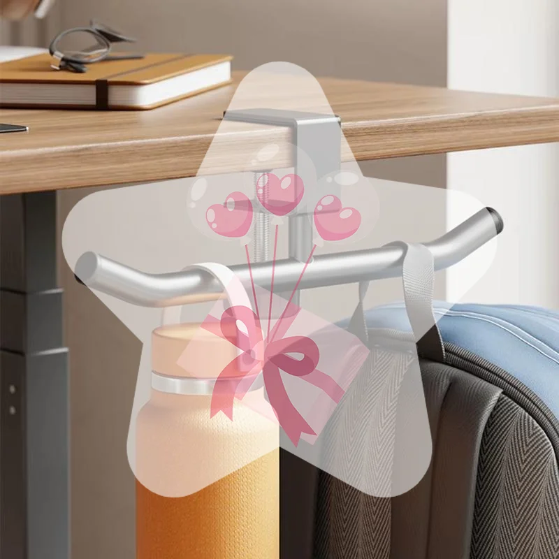 Desk Bag Hanger Portable Bag Hanger School Office Desk Edge Bag Hook Desktop Backpack Hanger Punch Free Desk Side Handbag Rack