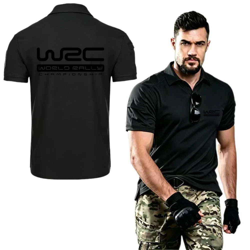 Polo Shirt Military Tacitcal Training Short Sleeve Shirts World Rally Championship WRC Tees Army Hiking Tshirt Men's POLOS Tops