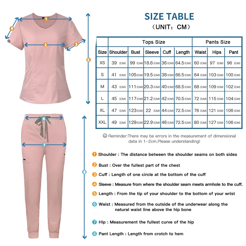 Ziekenhuis Scrub Werken Uniform Verpleging Scrub Set Verpleegkundige Werkkleding Vrouwen Gezondheid Dienst Werk Kleding Top En Broek Scrubs Uniformen