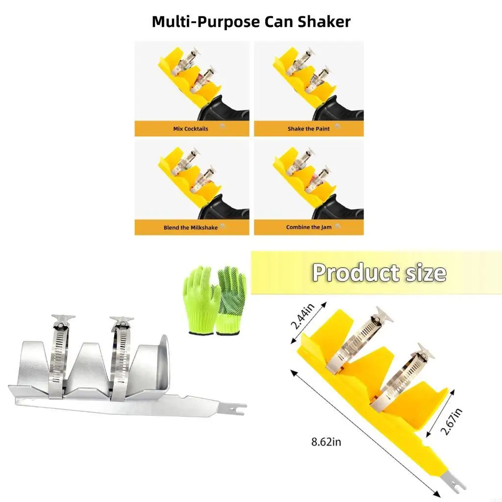 

G8TB 304 Steel Paint Shaking Tool Consistent Standard Shears 2 Modifiable Belts Minimizes Wastage Includes Protective Gloves Set