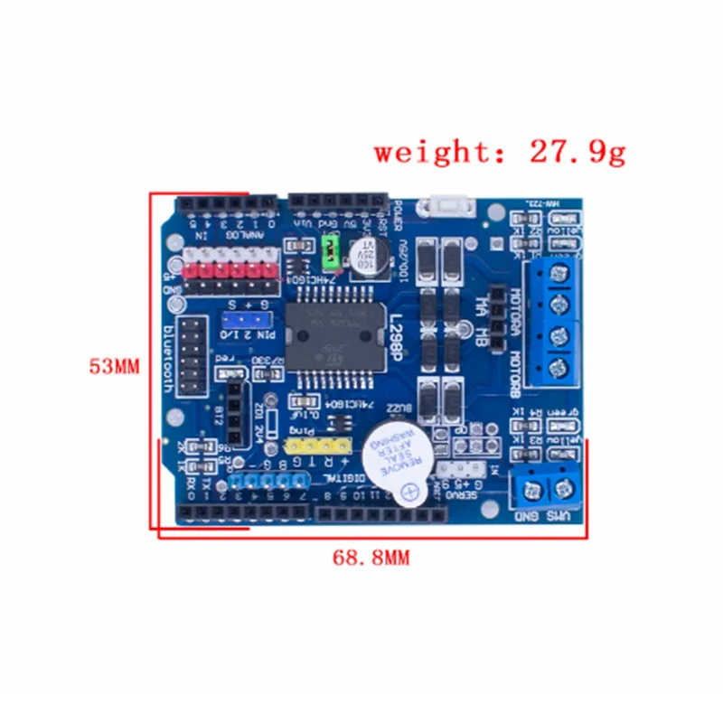 L298P Shield R3 DC Motor Driver Shiled Board Module 2A Dual Full Bridge H-Bridge 2 Way For Arduino UNO r3 Relay 5V 12V