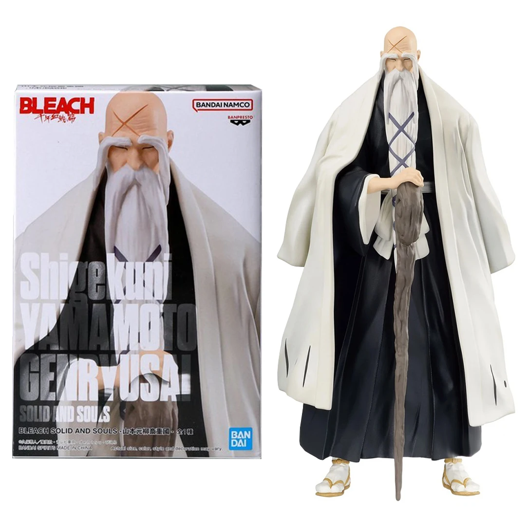 Figura de 15CM de Anime SOLID AND SOULS BLEACH Yamamoto Genryuusai Shigekun, modelo de cuchillo de pie, juguete para regalo, colección de figuras de acción de PVC