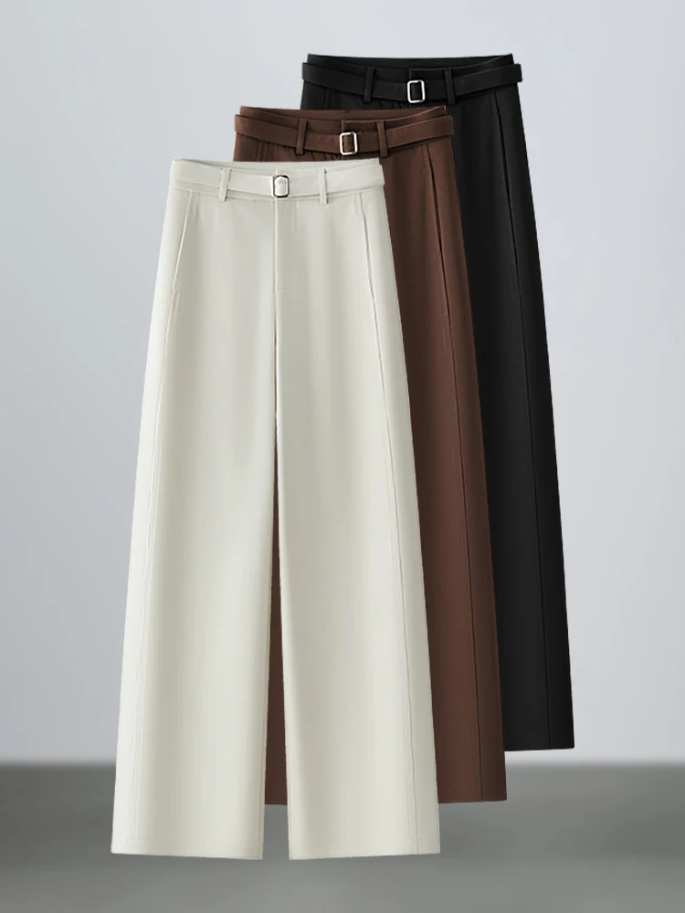 

High Waist Straight Leg Suit Pants Women's Spring Autumn New Style High End Drapey Casual Trousers Slimming Wide Leg Pants