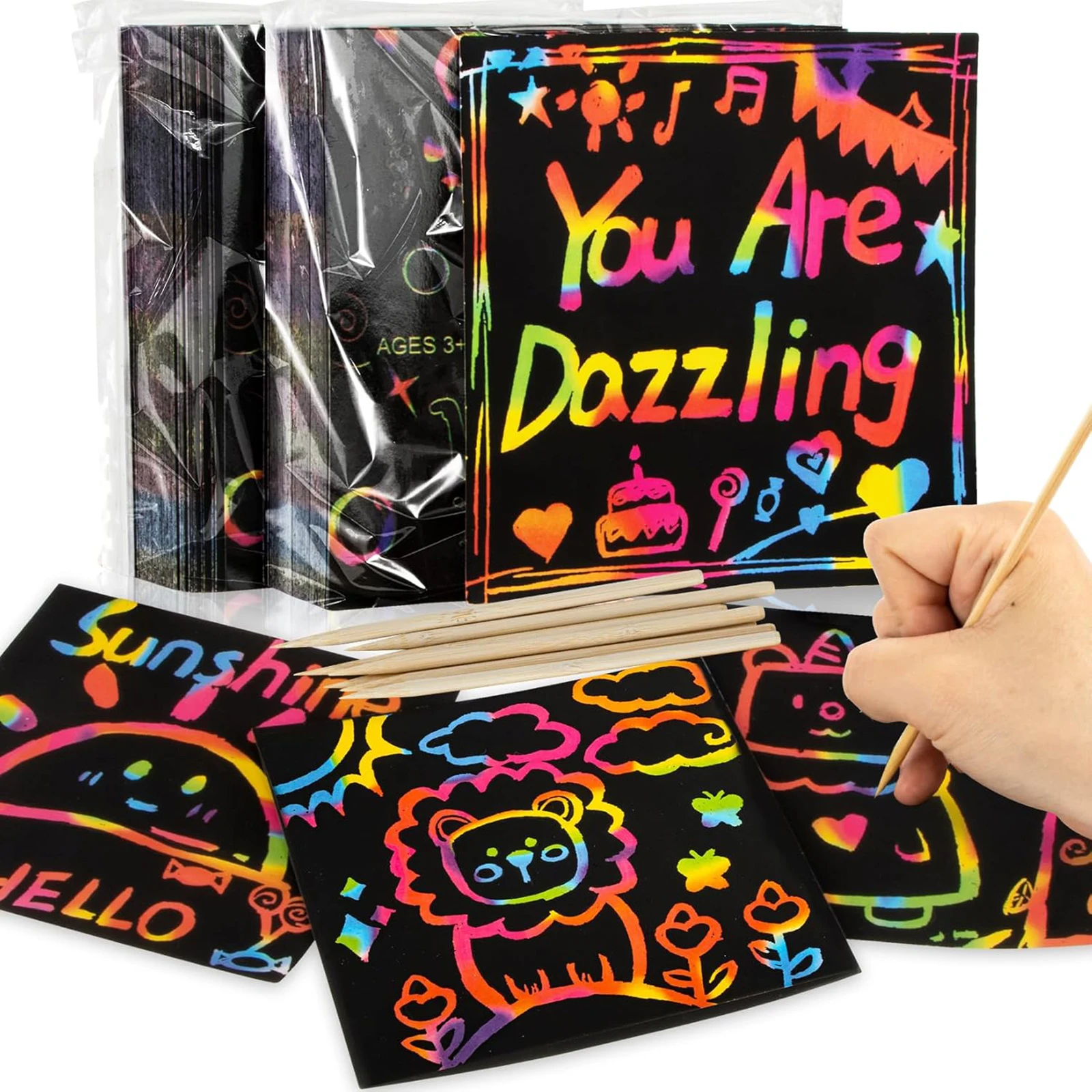 قوس قزح خدش ورقة الفن قوس قزح خدش ملاحظات خدش الفن حفلة تفضل خدش ورق فني ملاحظة صغيرة خدش ورقة للولادة