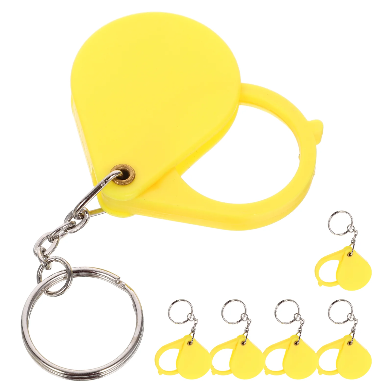 

6 Pcs Key Ring Folding Magnifying Glass Elder Mirror Jewelry Identification Magnifier Acrylic Explore Mini