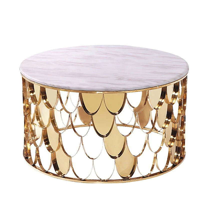 

Nordic, light luxury, round glass, coffee table, modern, simple, living room, stainless steel, marble