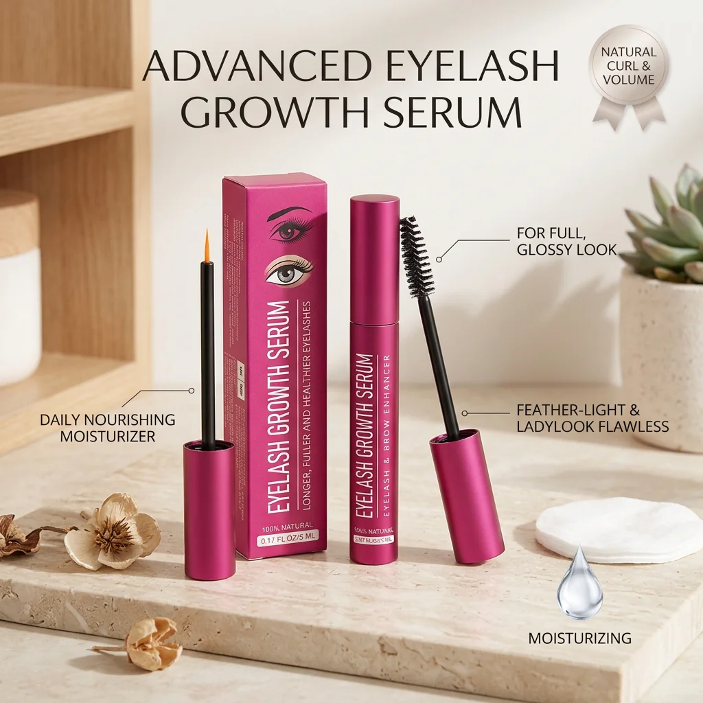 Natural Eyelash Enhancer Liquid Nourishing Boost Longer Fuller Curly Lashes Promote Eyelash Growth Moisturizing Lash Care Serum