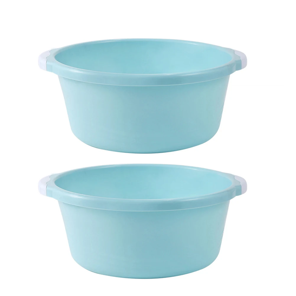 

2 Pcs Home Bathroom Wash Basin Washbasin Plastic Tub for Laundry High Quality Portable
