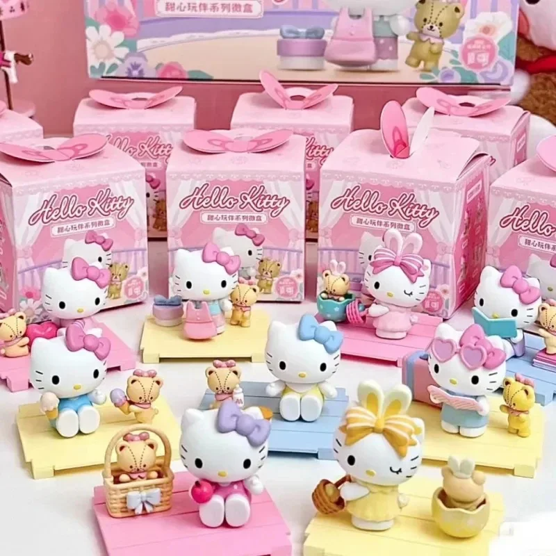 

Sanrio глухая коробка Hello Kitty милая серия Playmate загадочная коробка для комнаты милое украшение Коллекция игрушек подарок на день рождения для девочек