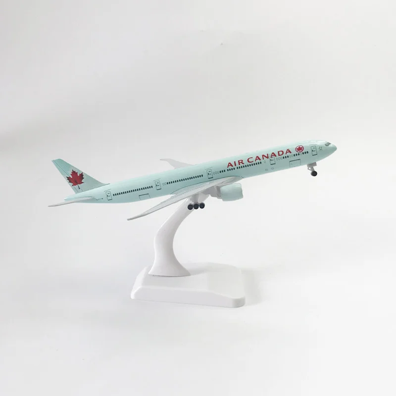 Modèle d'avion en alliage Boeing 777 Air Canada, 20CM, jouet avec réplique de roues, avion pour garçons, cadeau d'exposition à collectionner