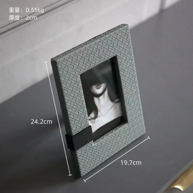 Modern Simple Leather Photo Frame Tabletop Decorative Picture Frame Ornament