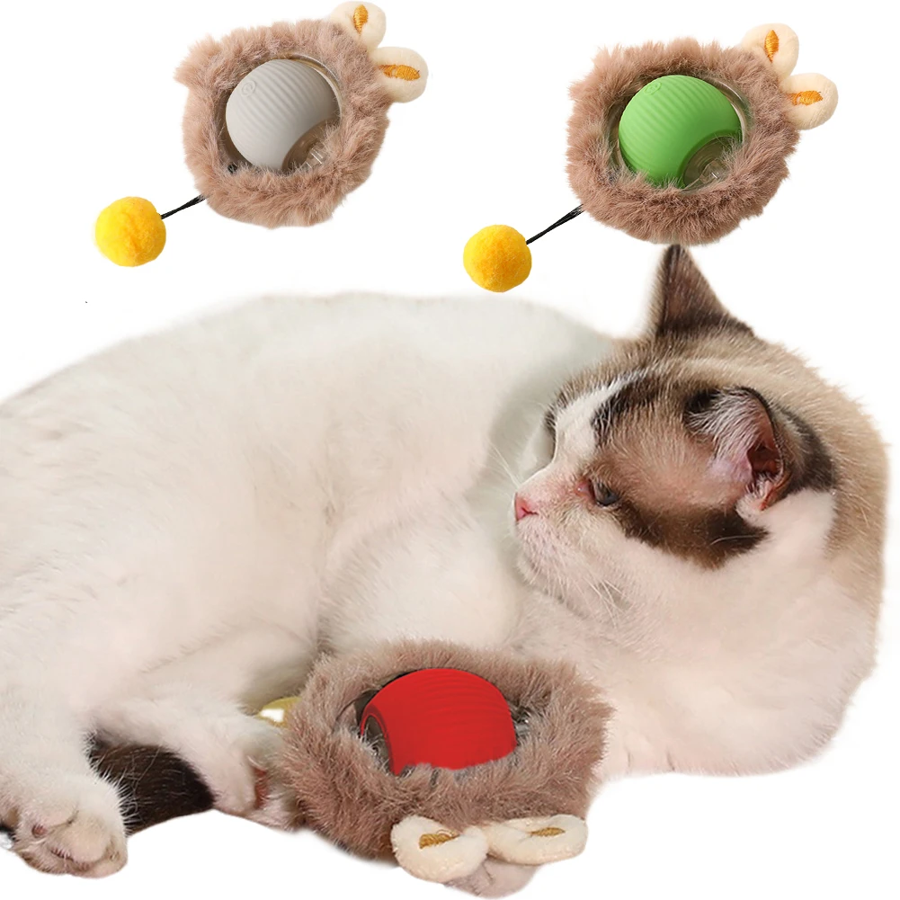 Interactive Cat Toy Ball Self Rotating Ball Automatic Motion Activated Moving Ball Kitten Toy for Indoor Cat Kitten