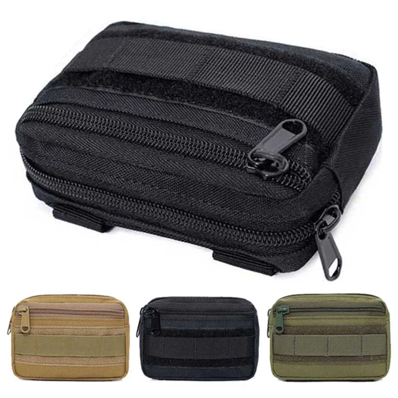 Double Layer EDC Pack Men Tactical Molle Waist Belt Nylon Hip Pouch Fanny Pack Camping Hunting Accessories Utility Bag