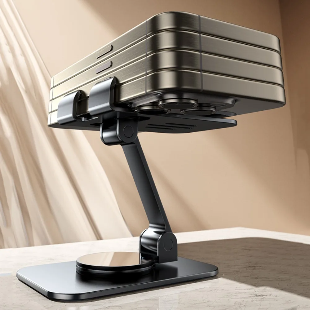 

Цельнометаллический регулируемый держатель для телефона 720. ° Вращающаяся складная подставка для мобильного телефона, механическая портативная настольная подставка для мобильного телефона