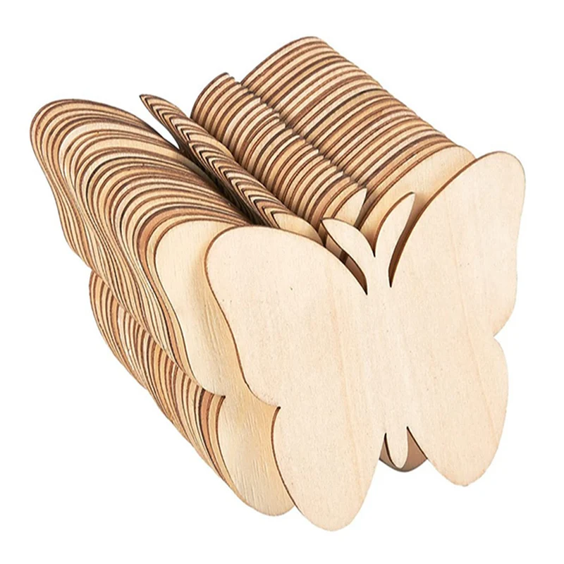 10pcs Wooden Butterfly Blank Wood Slices Kids Painting Crafts Wedding Easter Home Decorations Butterfly Birthday Party DIY Gift view 6