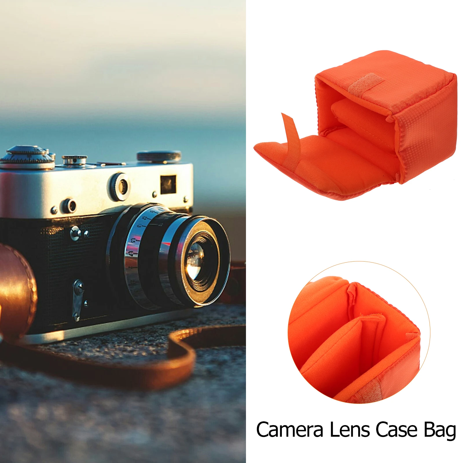 

Waterproof Shockproof Camera Lens Pouch Thickened Polyester Protective Case Portable for Dslr Lens Flash Accessories