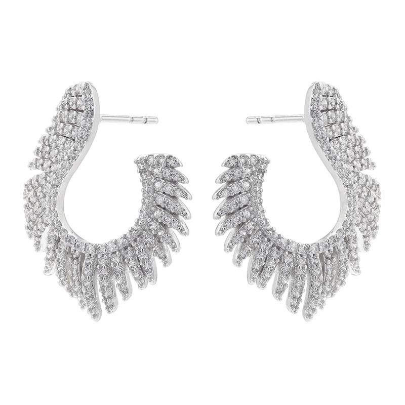 ZHUKOU Special Shape stud Earrings for women Gold color Cubic Zircon small hoop Earrings Fashion Jewelry Wholesale VE907
